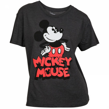Disney Mickey Mouse Retro Playful Logo Junior's T-Shirt